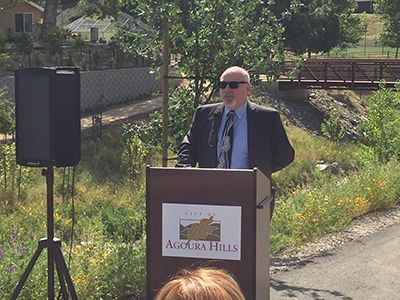 Agoura Hills Mayor Harry Schwarz thanks all those who had a role in the restoration project.