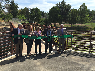 Agoura Hills City Council Members cut the ribbon to mark completion of the restoration project.